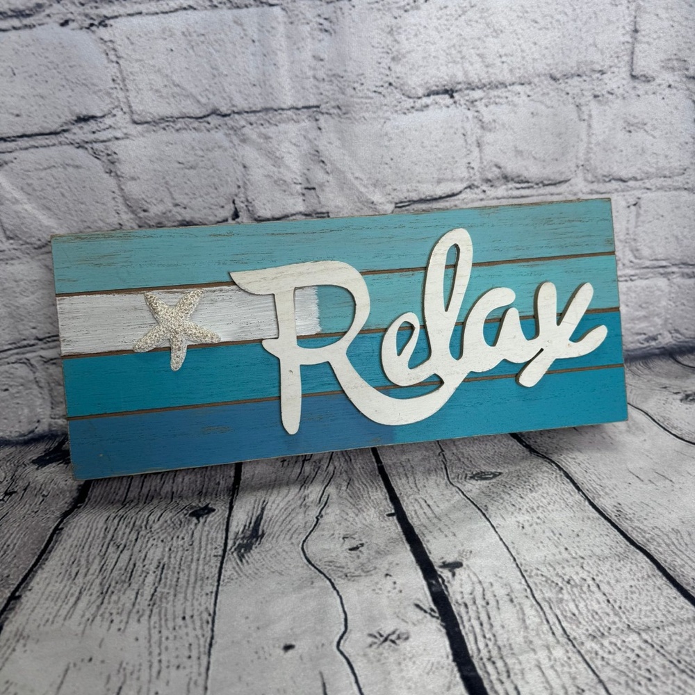Wooden Style Frame With “RELAX” in High Relief